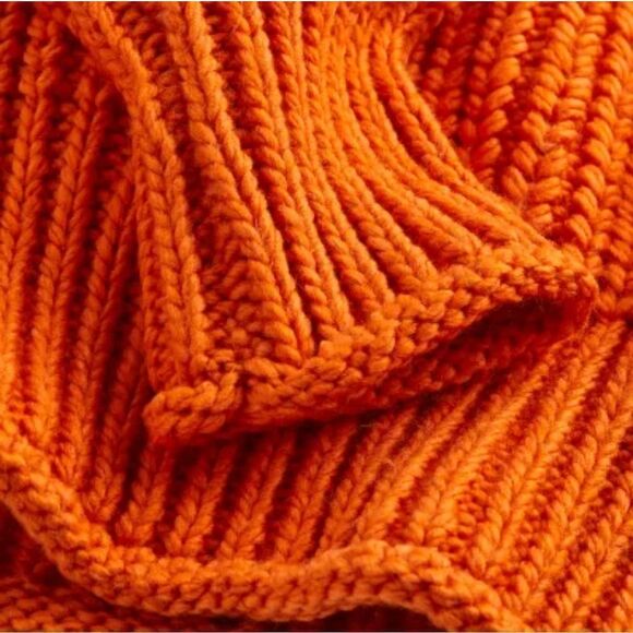 🔹️NWT H&M Divided Orange Soft Chunky Knit Cropped Sweater XSmall - Picture 6 of 14